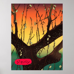 Affiche Arbre à fleurs du Japon