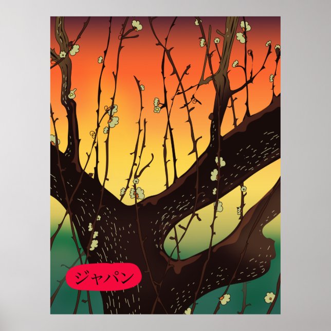 Affiche Arbre à fleurs du Japon (Devant)
