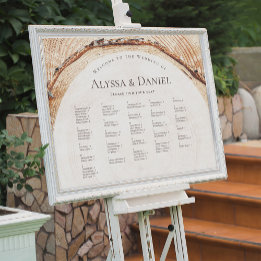 Affiche Arbre à grains de bois rustique Cercle Mariage Car