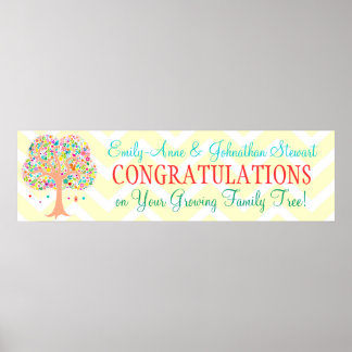 Affiche Arbre à lunettes - Bannière de Baby shower personn