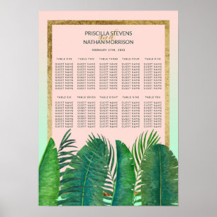 Affiche Arbre à palmier tropical Banana Leaf Gold Seating
