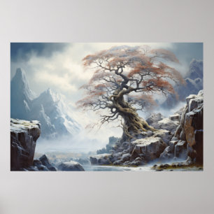 Affiche Arbre ancien Mystique paysage serein