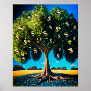 Affiche Arbre Argent Prospérité Richesse Abondance Bénédic