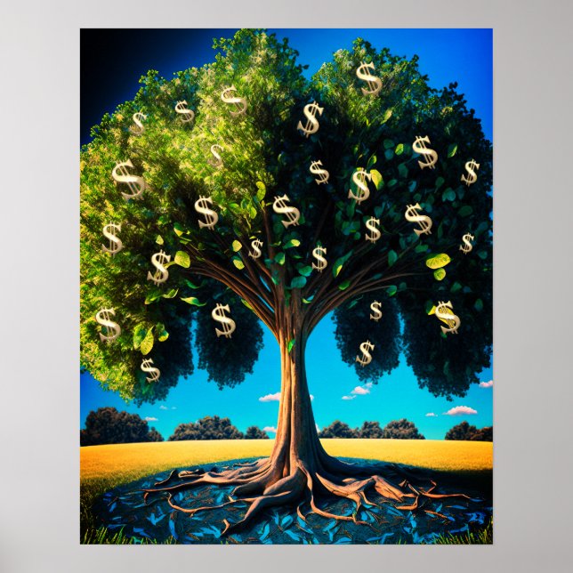 Affiche Arbre Argent Prospérité Richesse Abondance Bénédic (Devant)