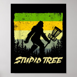 Affiche Arbre bête Disc Golf Drôle Frisbee Golf