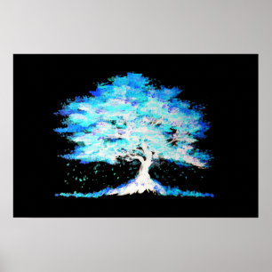 Affiche Arbre bleu lumineux
