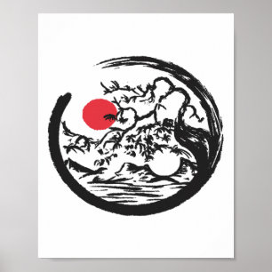 Affiche Arbre Bonsaï Naturel Yin Yang Qi Gong Yoga Tai Chi