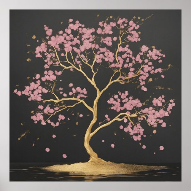 Affiche Arbre cerise en fleurs (Devant)