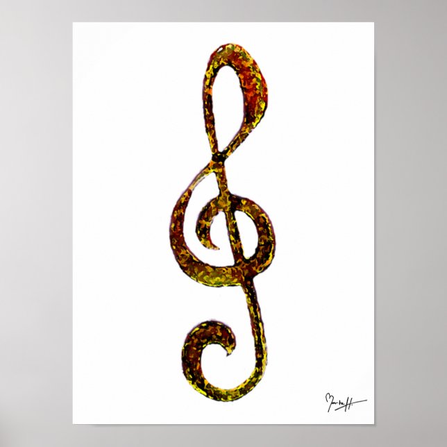 Affiche Arbre Clef Art - gravé à la main et numérisé (Devant)