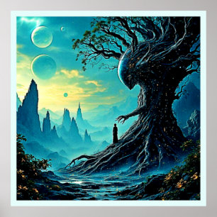 Affiche Arbre cosmique de vie Imaginaire