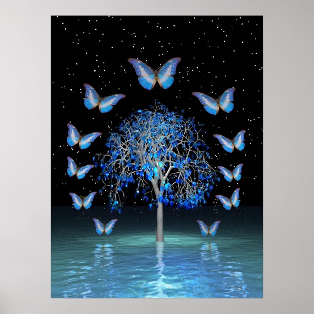 Affiche Arbre cristal papillon (Devant)