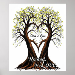 Affiche Arbre d'amour Nature romantique Art
