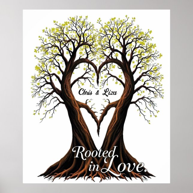 Affiche Arbre d'amour Nature romantique Art (Devant)