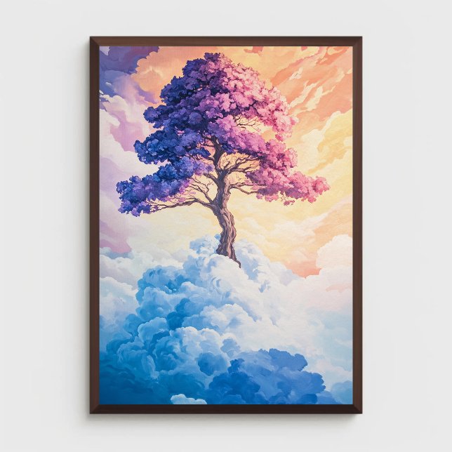 Affiche Arbre dans les nuages Nature Abstraite inspirée (Créateur téléchargé)