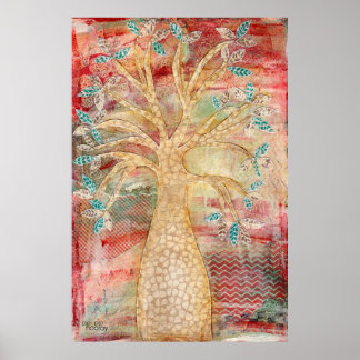 Affiche Arbre d'art moderne contemporain mixte média