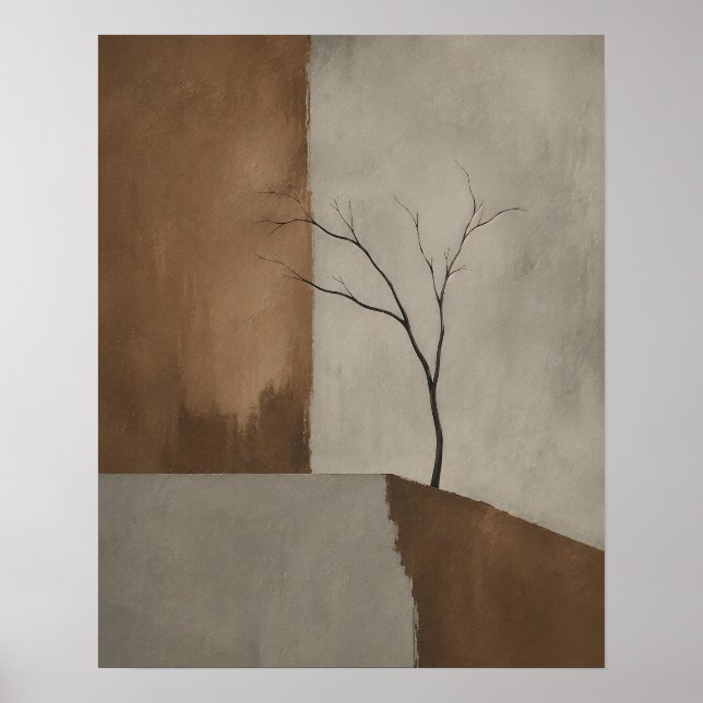 Affiche Arbre d'art semi-abstrait (Devant)