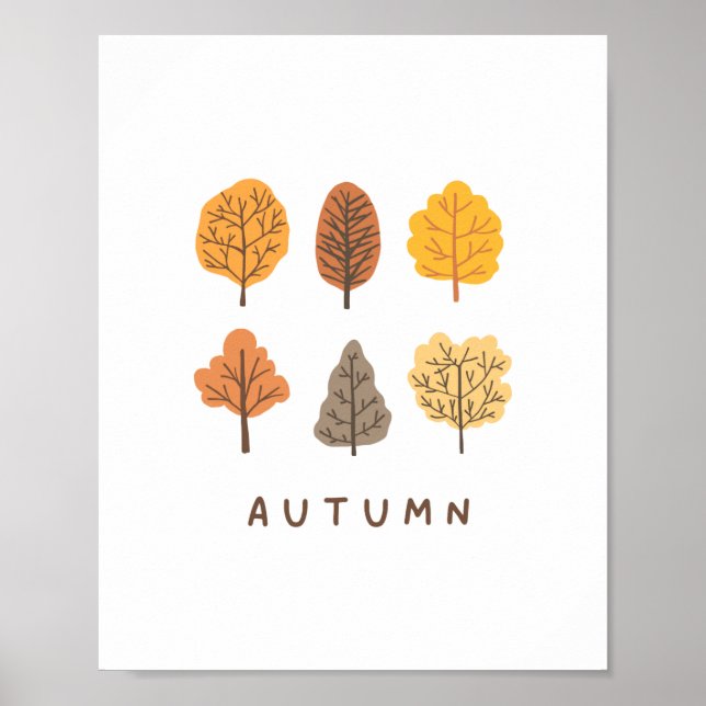 Affiche Arbre d'automne minimaliste (Devant)