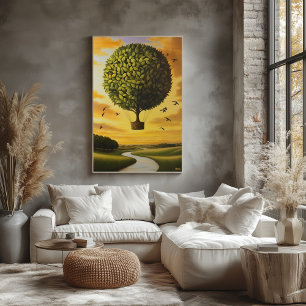 Affiche Arbre de ballon dans un paysage surréaliste serein
