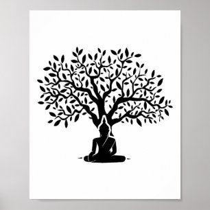 Affiche Arbre de Bodhi Bouddha Méditation Yoga Bouddhisme 
