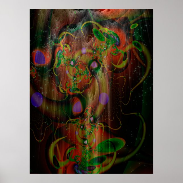 Affiche Arbre de Champignons puissant Art psychédélique (Devant)