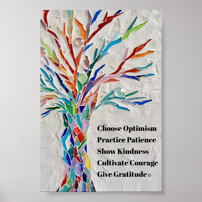 Affiche Arbre de citation motivationnel inspirant (Devant)