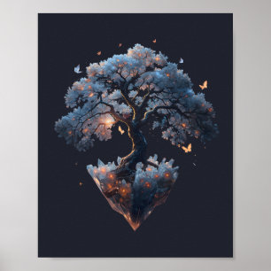 Affiche Arbre de cristal céleste – Art de la nature fantas