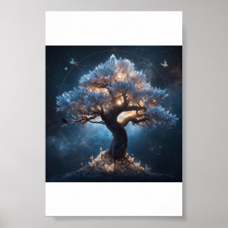Affiche Arbre de cristal sous un ciel céleste