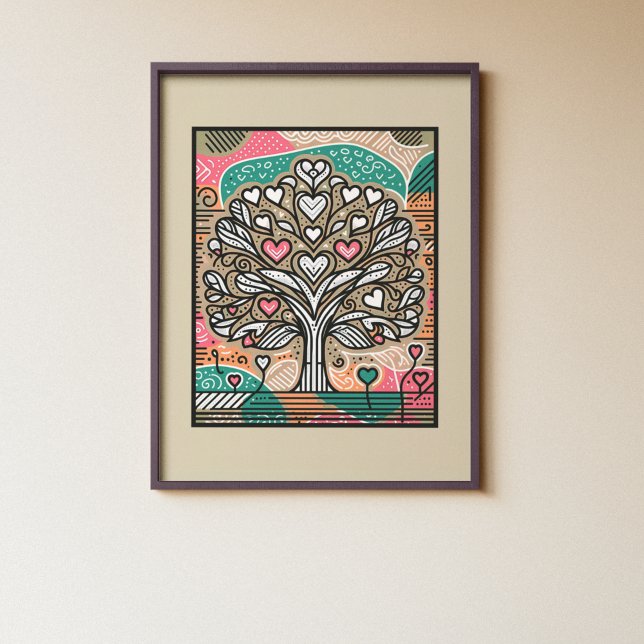 Affiche Arbre de croissance cardiaque - Amour et maladie d (Créateur téléchargé)