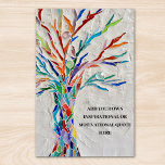 Affiche Arbre de devis motivationnel<br><div class="desc">Cette affiche décorative est ornée d'un arbre en mosaïque aux couleurs de l'arc-en-ciel et vous offre un espace pour ajouter votre propre citation inspirante. Utilisez l'option Personnaliser supplémentaire pour modifier la taille, le style ou la couleur du texte si vous le souhaitez. Parce que nous créons notre propre oeuvre, vous...</div>