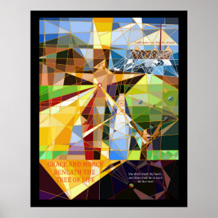 Affiche Arbre de grâce et de miséricorde de la vie Art chr