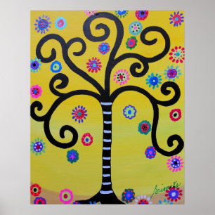 AFFICHE ARBRE DE LA PEINTURE DE LA VIE