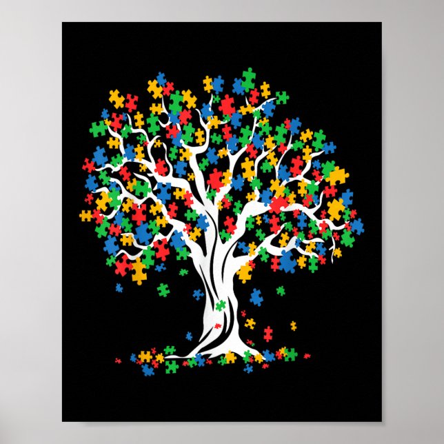 Affiche Arbre De La Sensibilisation sur l'autisme De Vie M (Devant)
