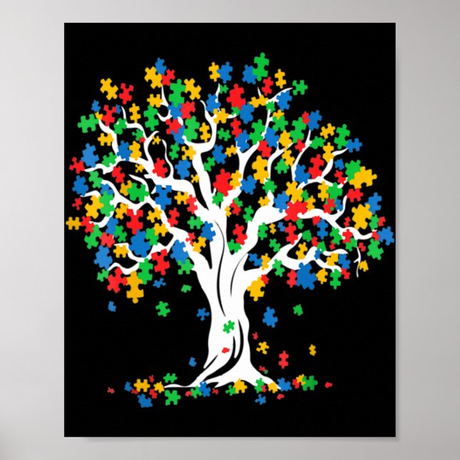 Affiche Arbre de la Sensibilisation sur l'autisme de vie M (Devant)