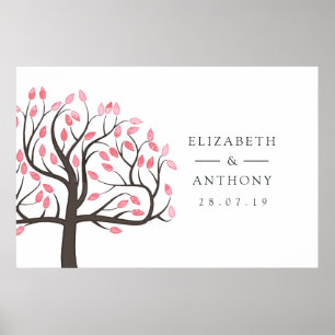 Affiche Arbre de mariage à l'aquarelle