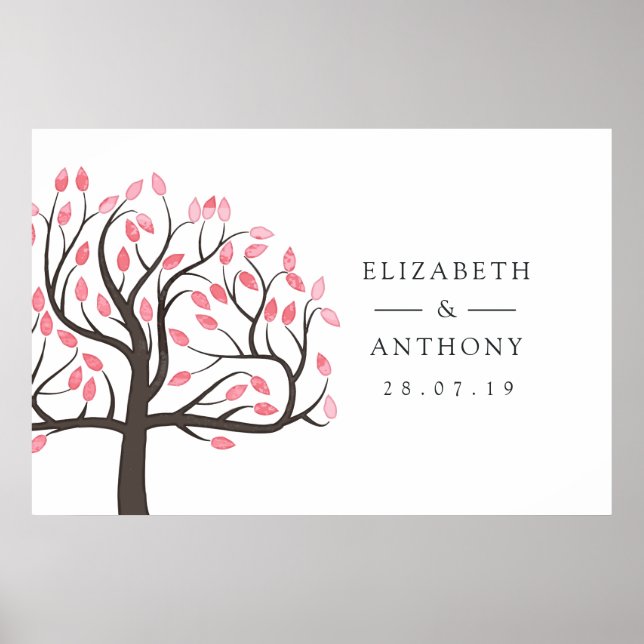 Affiche Arbre de mariage à l'aquarelle (Devant)