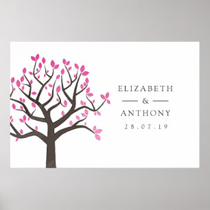 Affiche Arbre de mariage à l'aquarelle