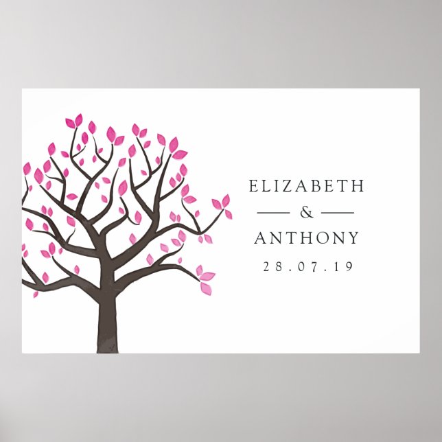 Affiche Arbre de mariage à l'aquarelle (Devant)