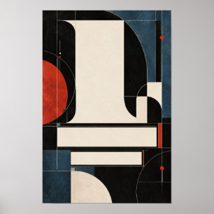 Affiche Arbre de mur abstrait géométrique moderne inspiré