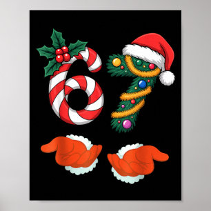 Affiche Arbre de Noël 67 Canneberges Virales Avec Main Hol