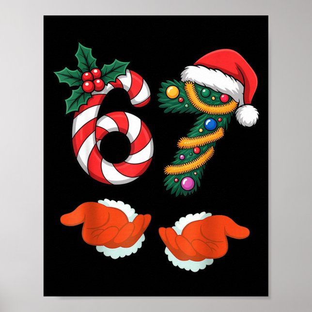 Affiche Arbre de Noël 67 Canneberges Virales Avec Main Hol (Devant)