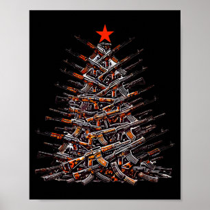 Affiche Arbre de Noël armes drôle Noël 2025 pour amateur d