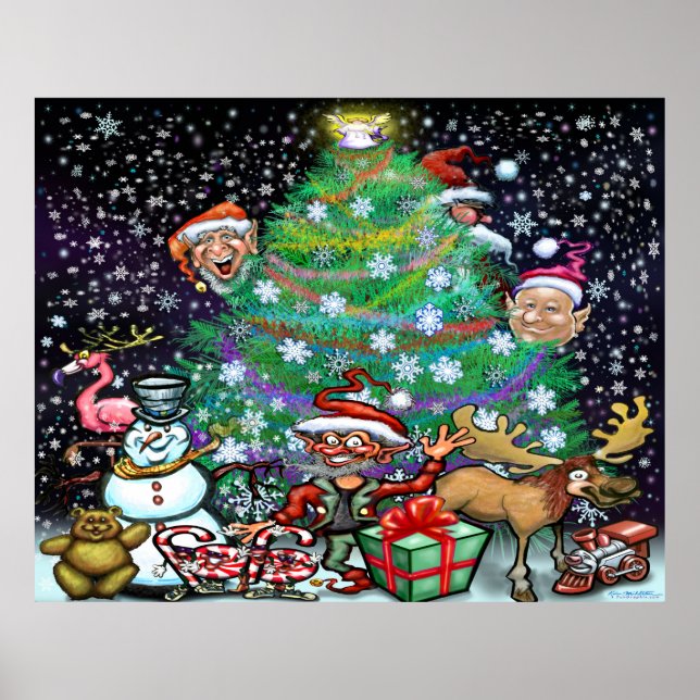 Affiche Arbre de Noël avec des minces (Devant)