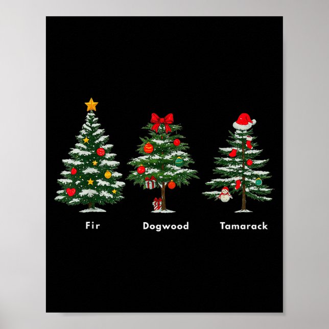 Affiche Arbre de Noël avec Message Caché Subtil Anti Trump (Devant)