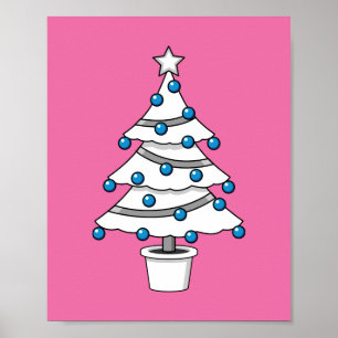 Affiche Arbre de Noël blanc