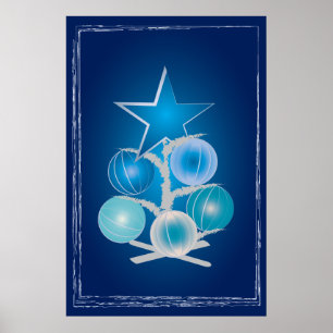 Affiche Arbre de Noël bleu