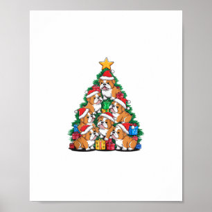 Affiche Arbre de Noël Bulldog anglais