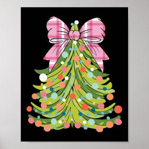 Affiche Arbre de Noël Coquette Bow rose Noël Hommes Fils