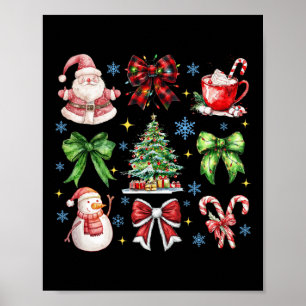 Affiche Arbre de Noël Coquette Bow Santa Claus Candy Paja