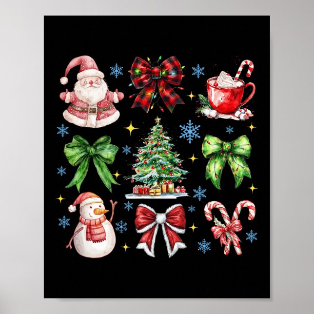 Affiche Arbre de Noël Coquette Bow Santa Claus Candy Paja (Devant)