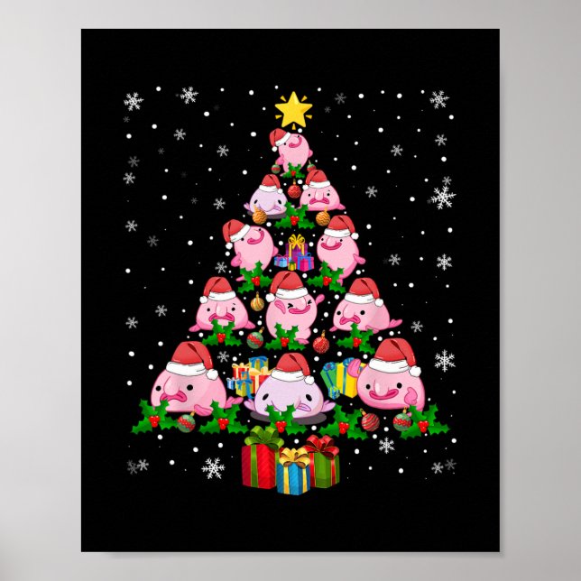 Affiche arbre de noël de blobfish (Devant)